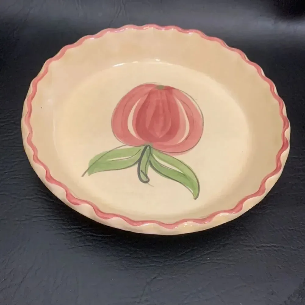 Los Angeles Pottery Oven Ware 630 Apple Pie Baking Serving Round 9 Inch Plate